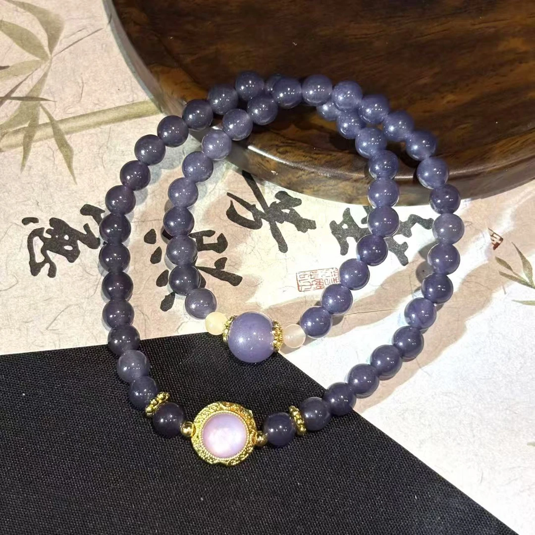 DL-1331-烟紫石英质玉双圈+配饰