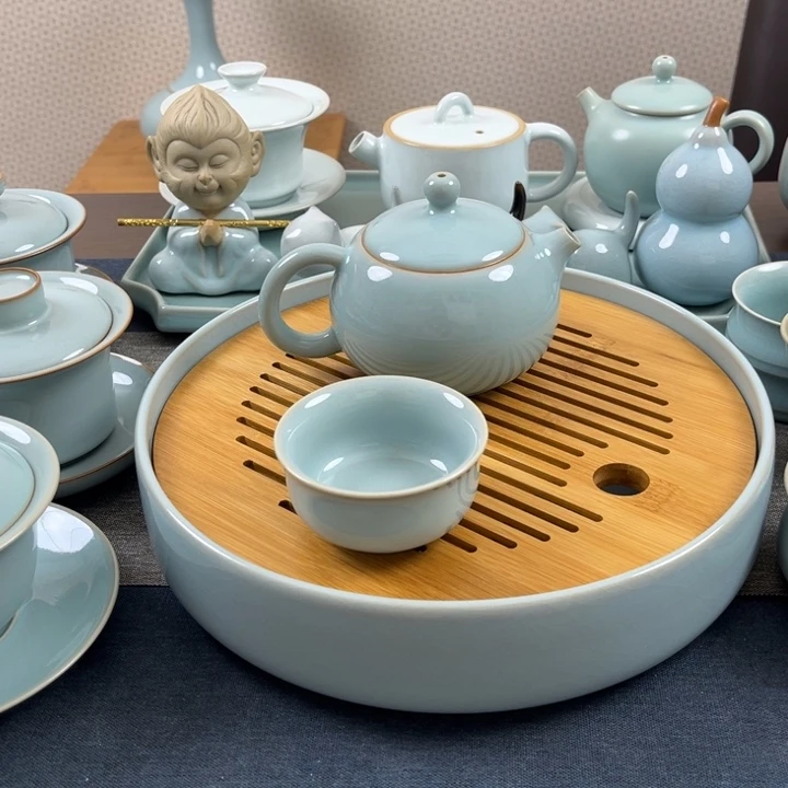 国***国天青西施壶四杯不带礼盒包装