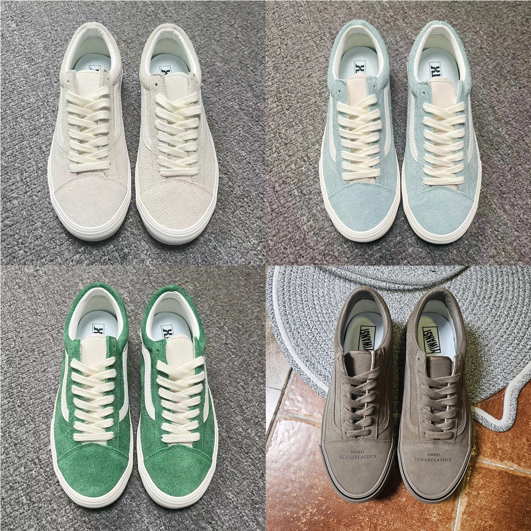 【全皮低帮】【自主品牌平替】高品质白蓝绿棕色板鞋休闲鞋帆布鞋潮鞋