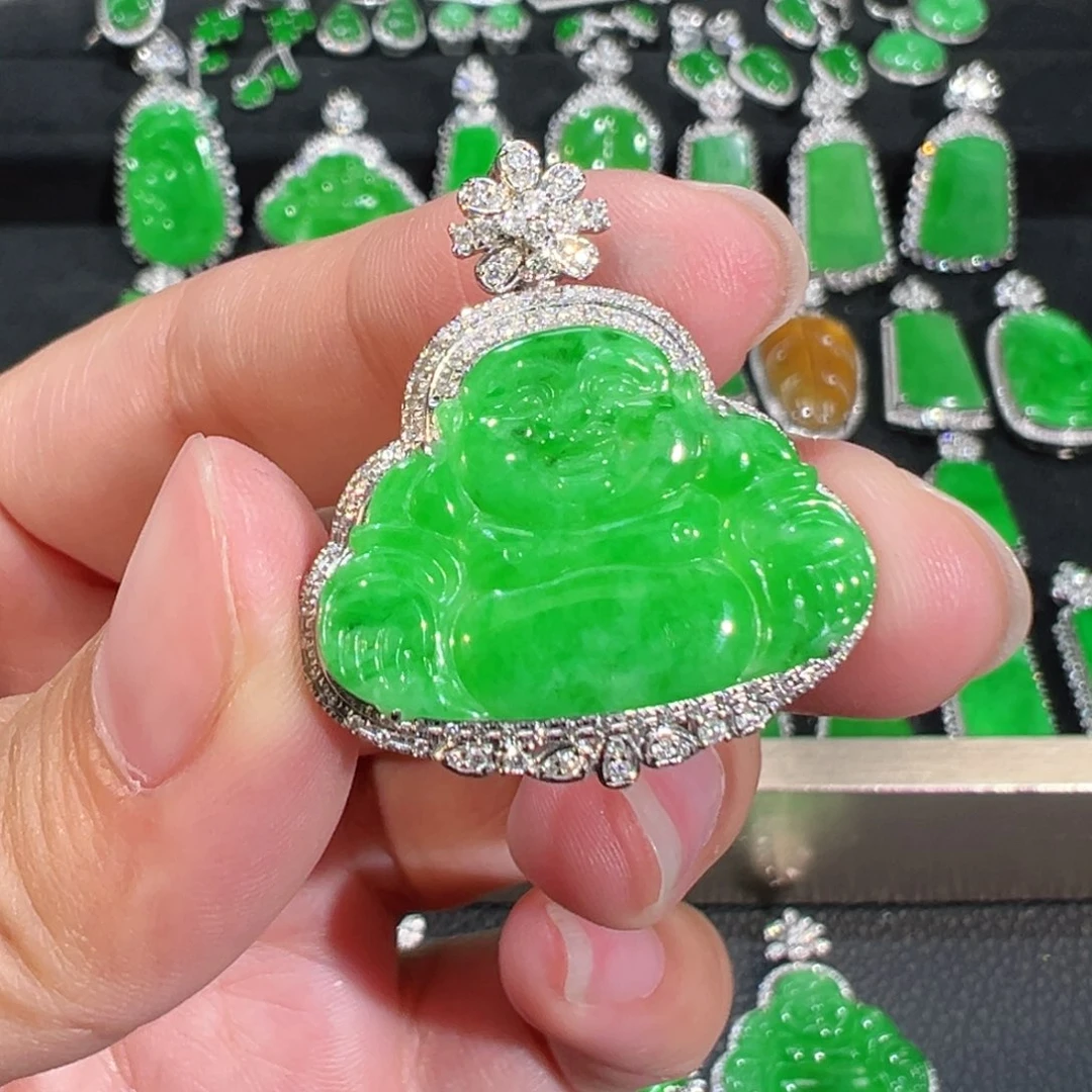 【闪购商品】翡翠吊坠(不含链)18K金镶嵌