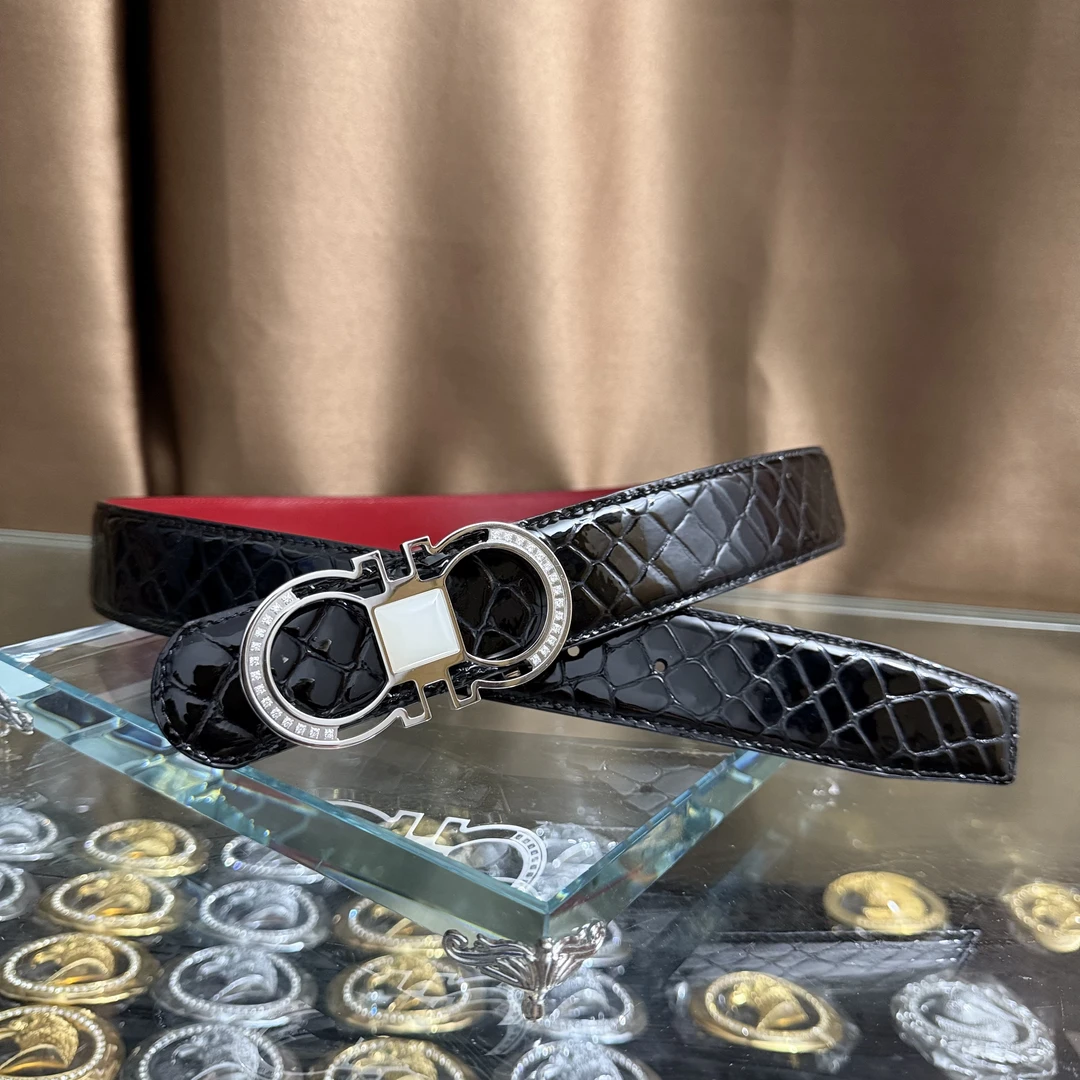 菲拉天然玉石新款皮带男士百搭高档休闲牛皮腰带青中老年时尚商务