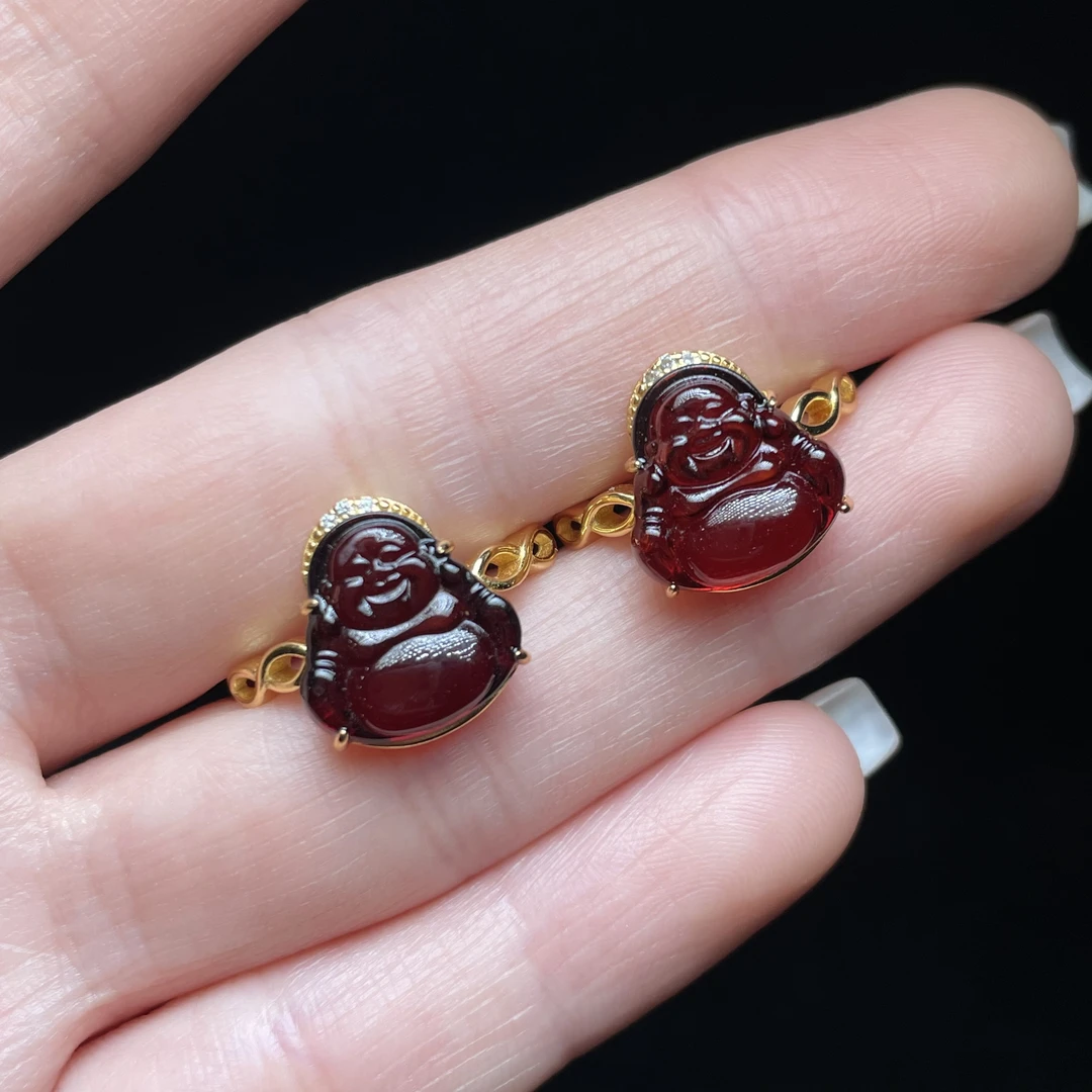 【云上好物】2 DS36243-S925银血珀戒指- 多样性发一件11x11mm（JG）