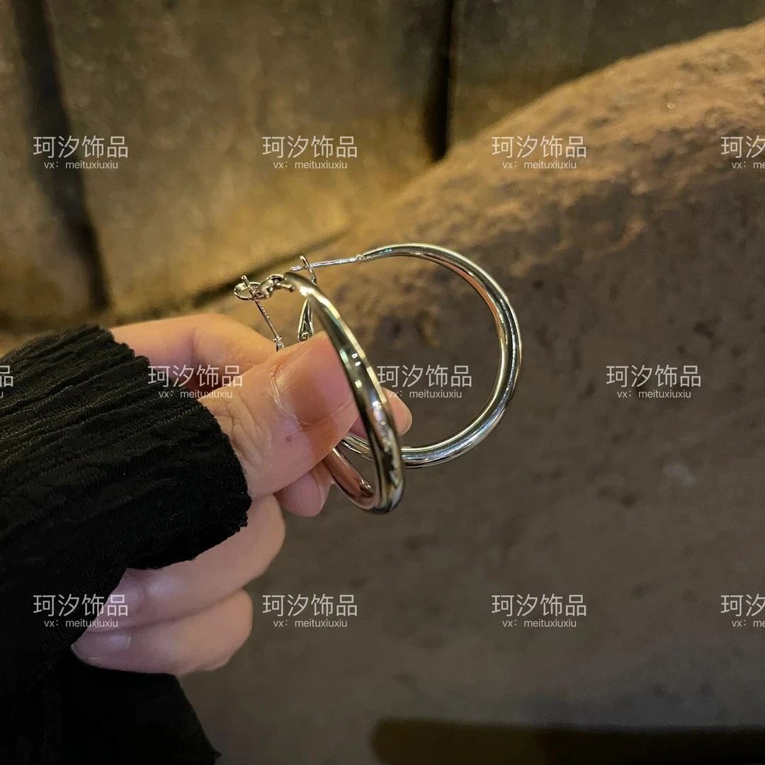 铜合金耳饰 耳畔圆舞曲！金属冷淡风耳环女小众时尚耳钉夸张耳饰