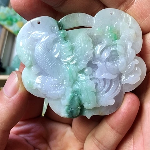颈饰未镶嵌翡翠福豆豆珠宝翡翠颈饰