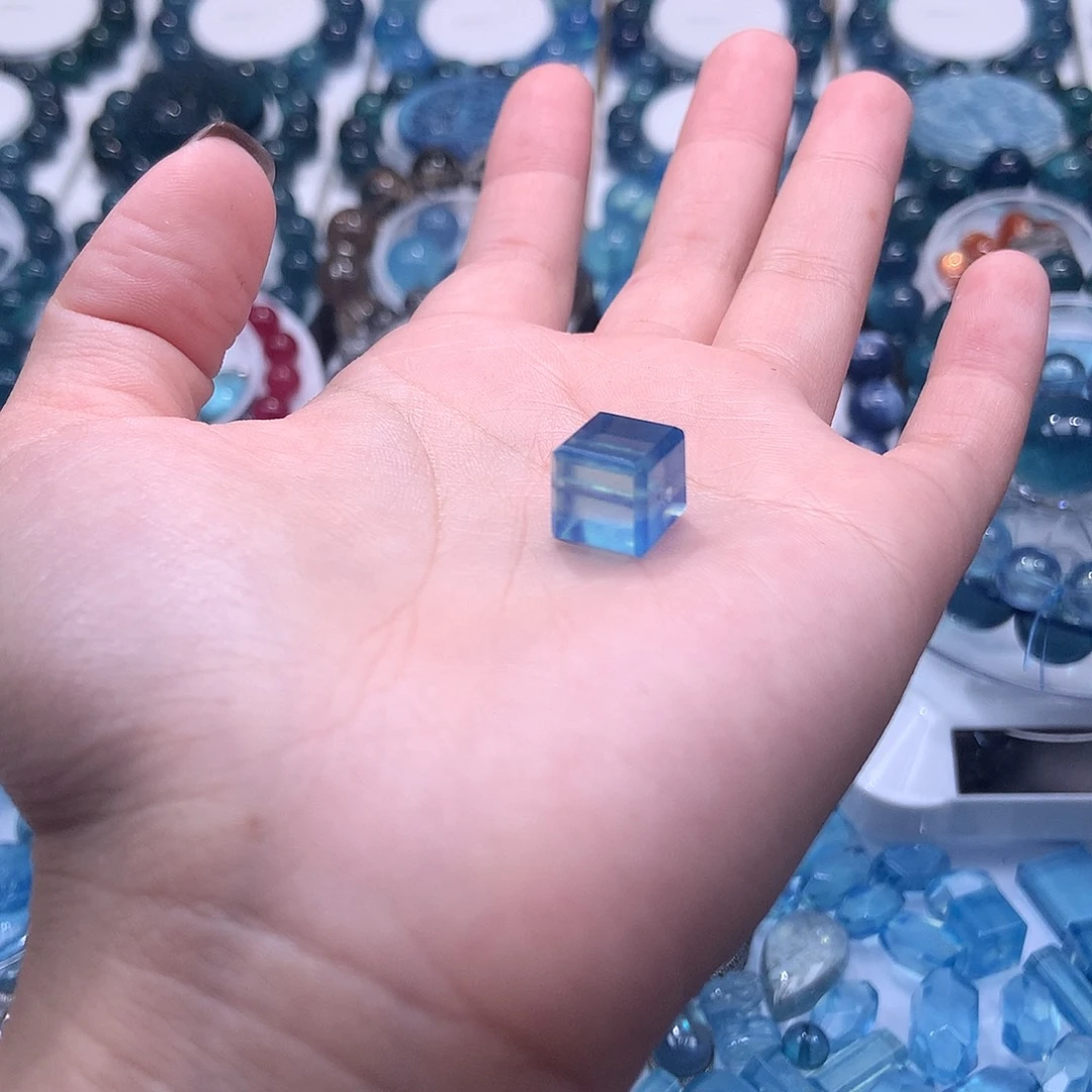 未镶嵌手串海蓝宝石方糖10mm