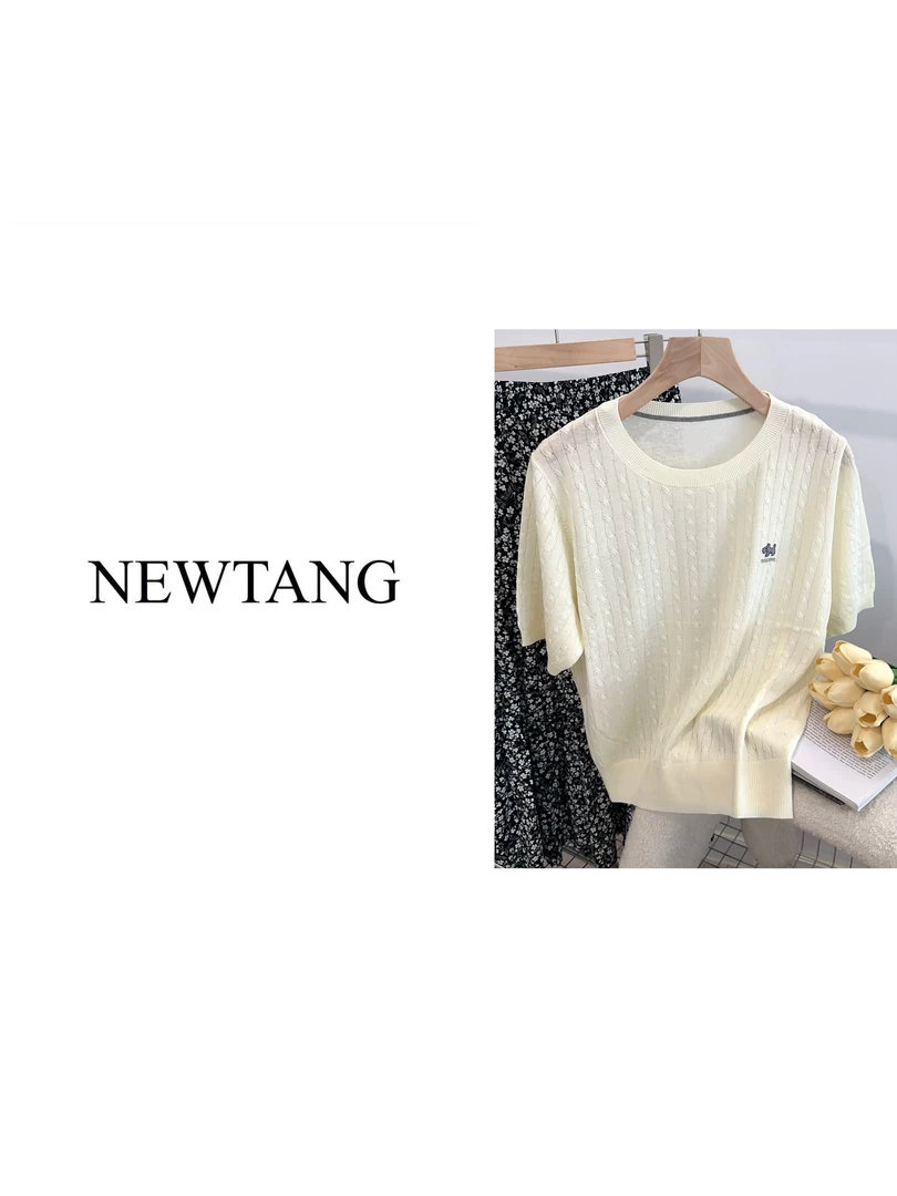 【狗狗麻花】193 轻奢时尚显瘦圆领天丝亚麻狗狗休闲短袖