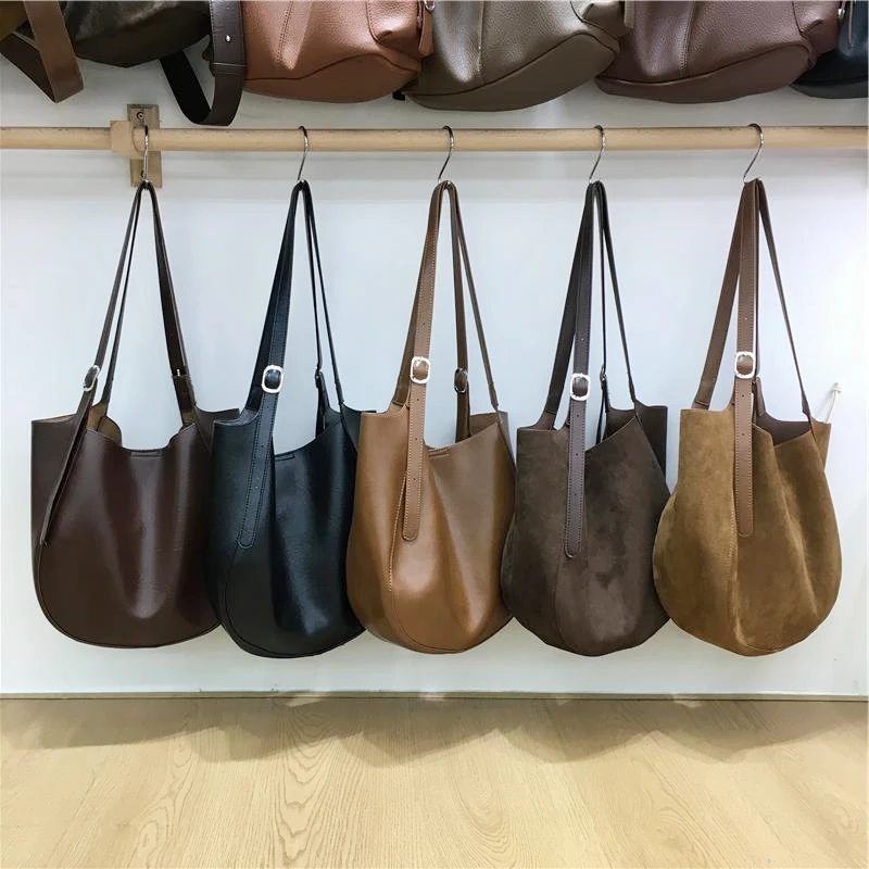 高级感秋冬简约菜篮子包休闲百搭通勤大容量女单肩托特包