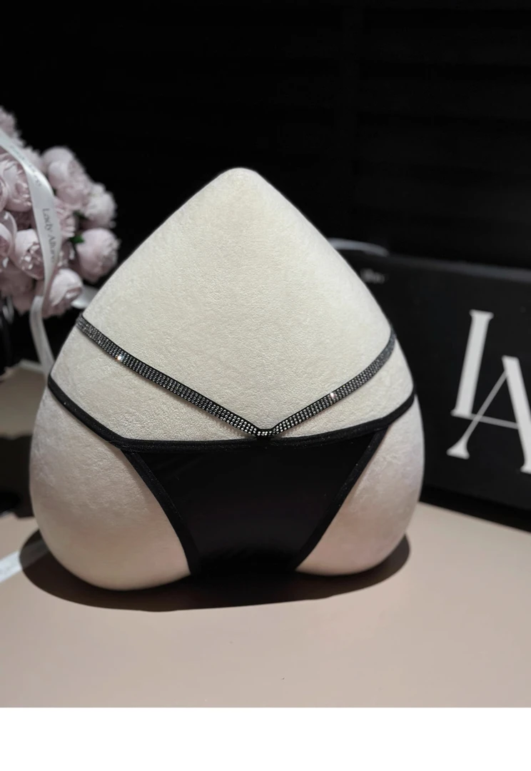 性感冰丝柔软内裤低腰设计透气舒适水钻腰链女士三角裤内裤