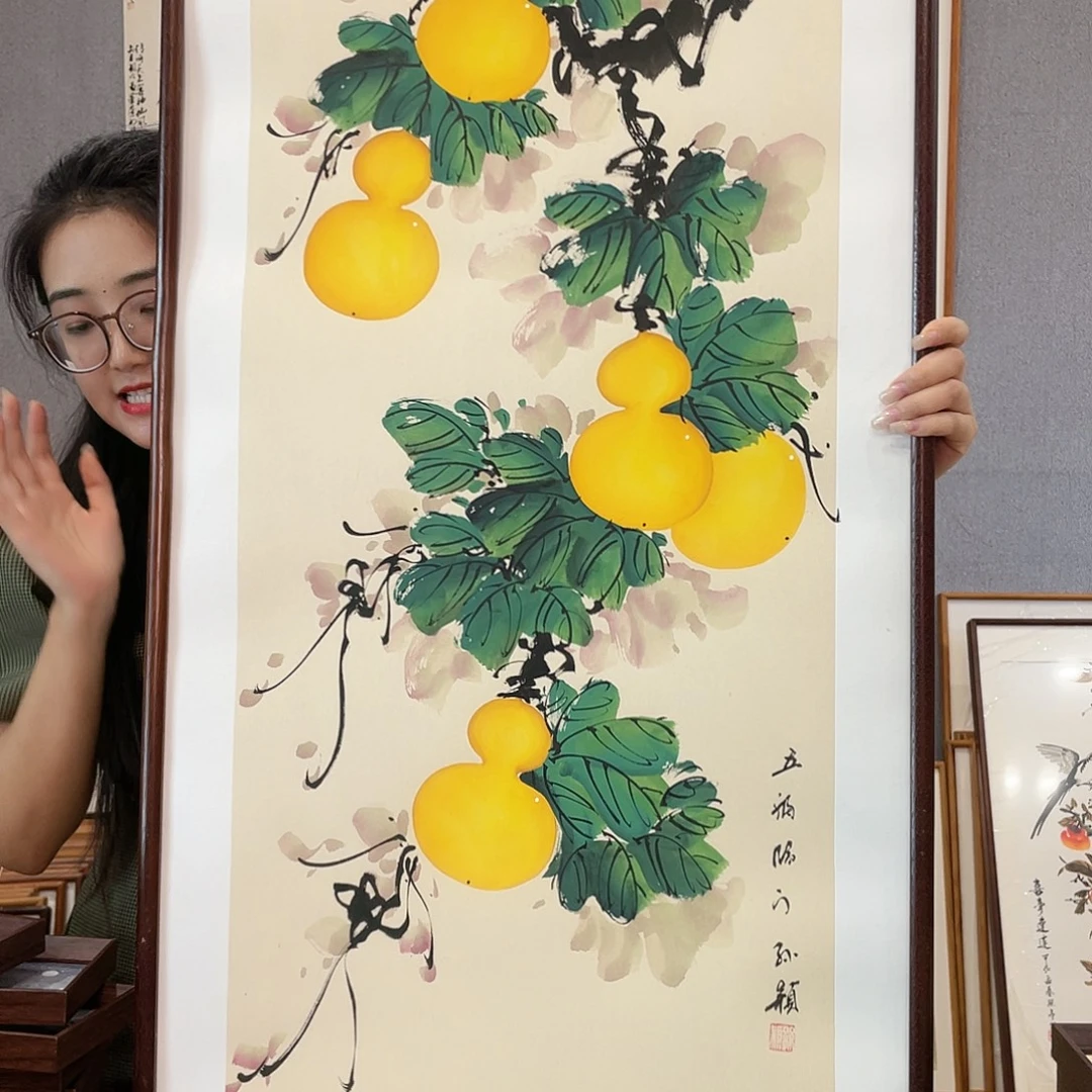 书法手绘带框尺寸：53*103