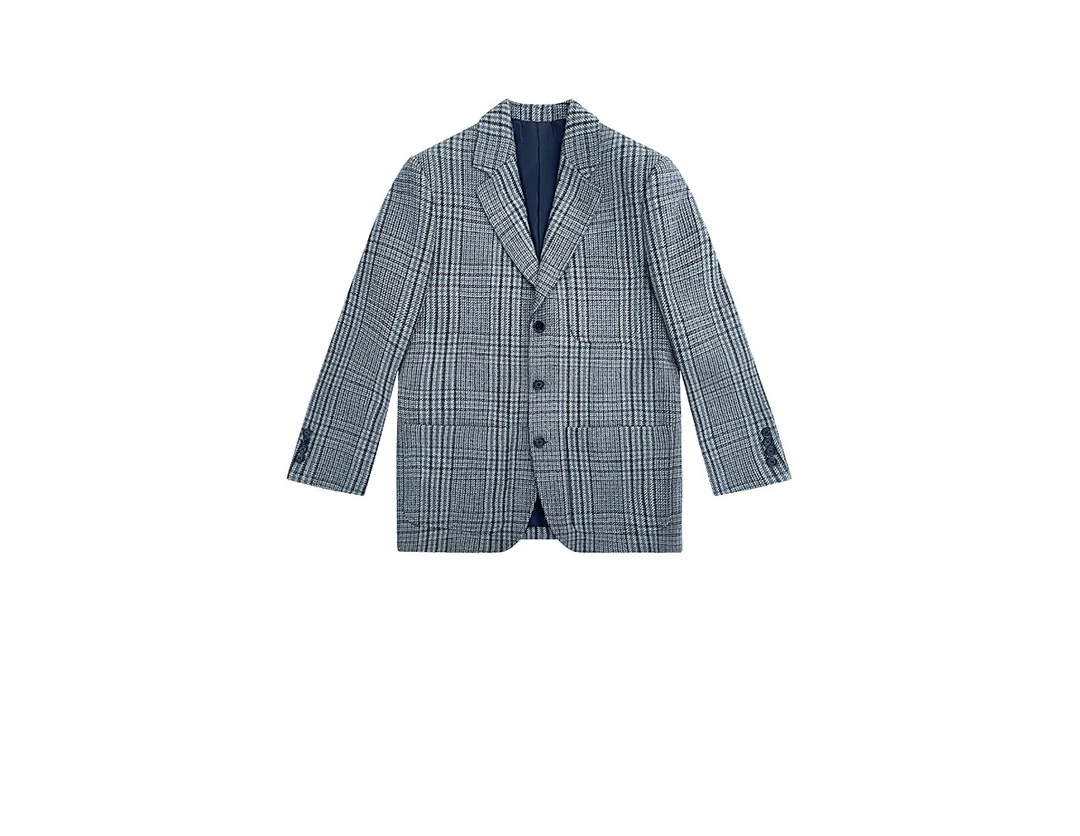 常规款秋季立领女韩版格子短外套女装格纹千鸟格秋冬23C30332