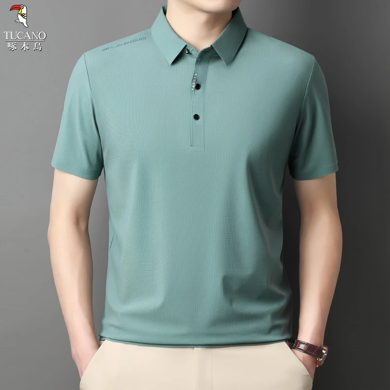 啄木鸟2025春夏季新款百搭亲肤经典日常休闲百搭短袖男POLO衫