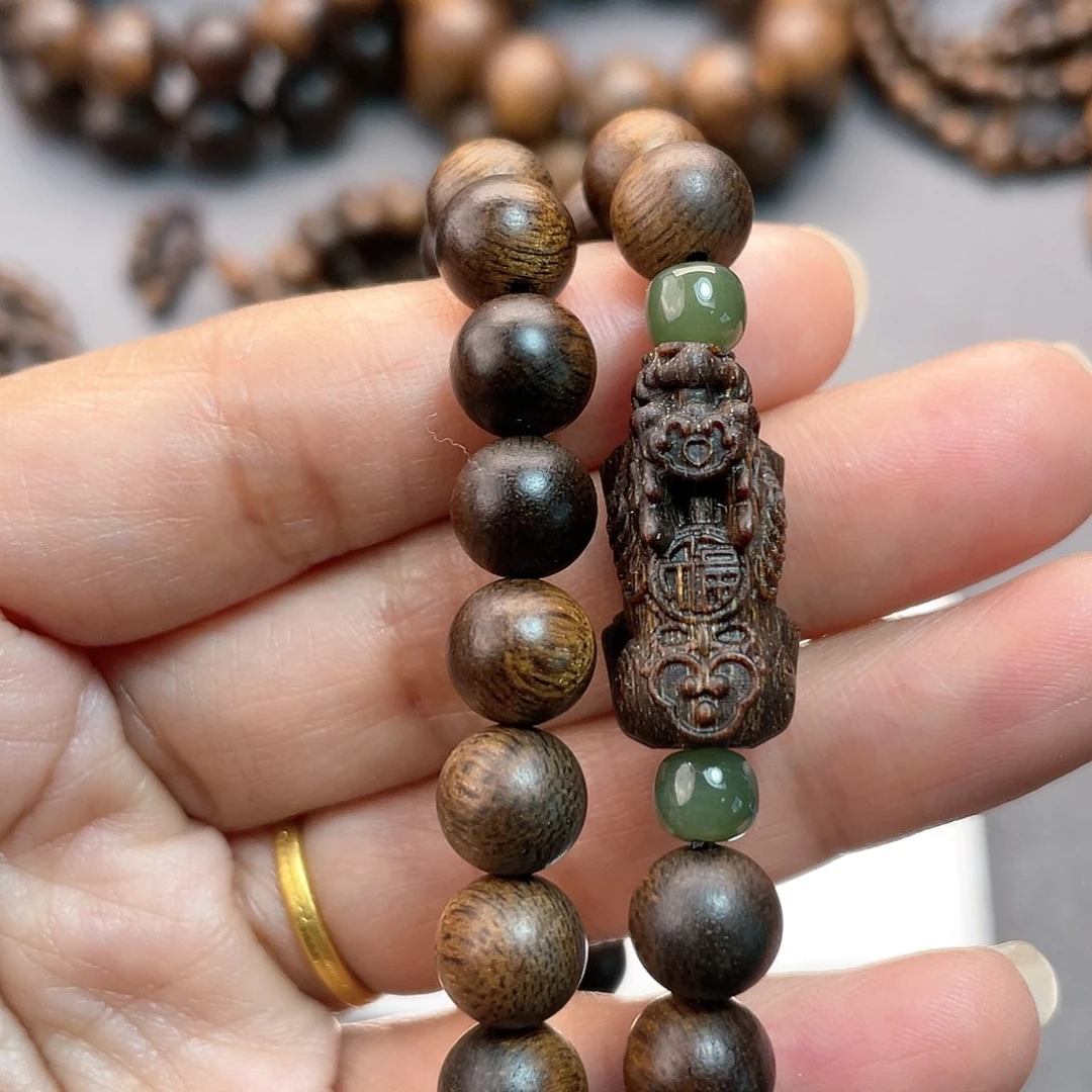 沉香手串芽庄紫棋0.8