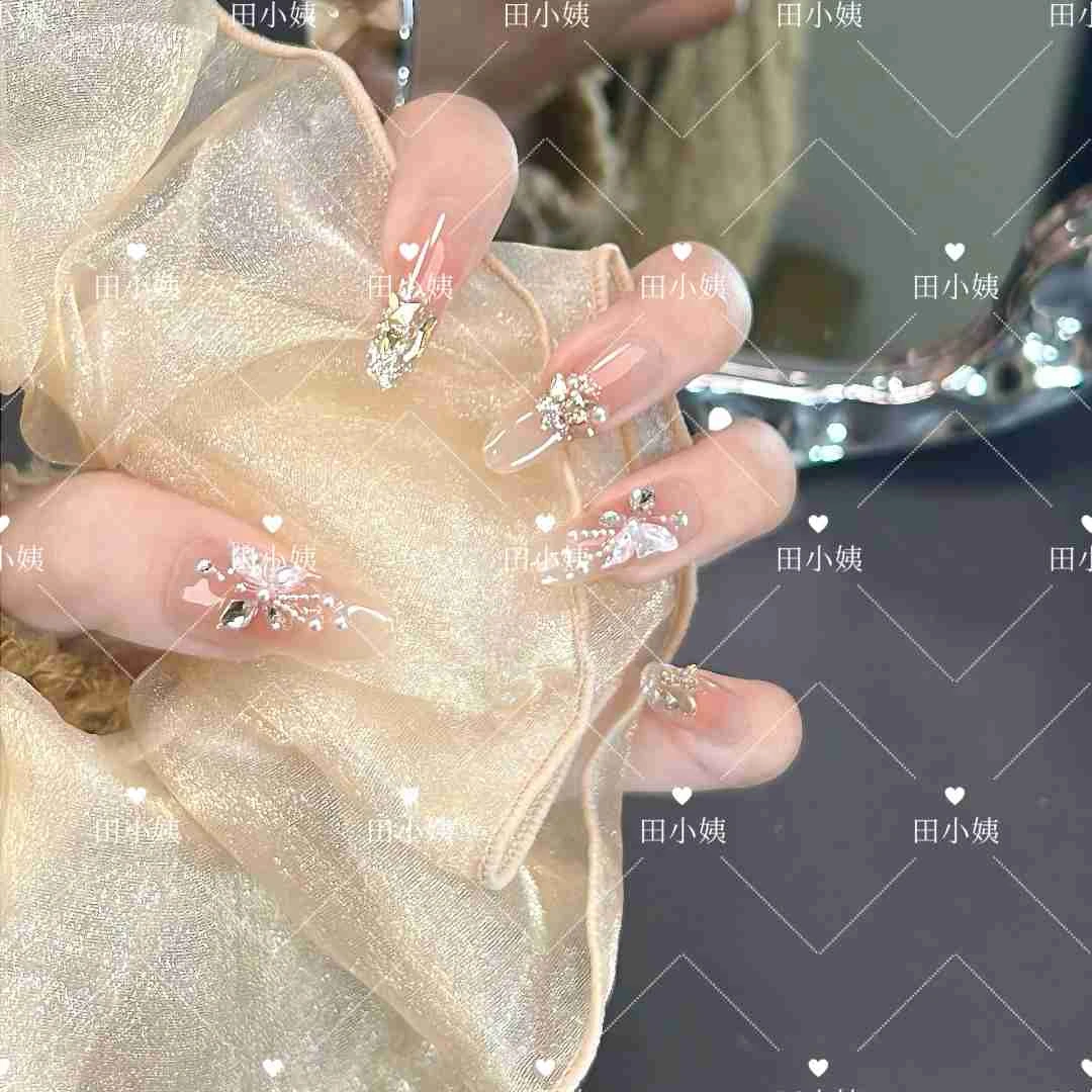 【冰水蝴蝶】新款高品质纯手工穿戴甲美甲贴穿戴式少女感小清晰