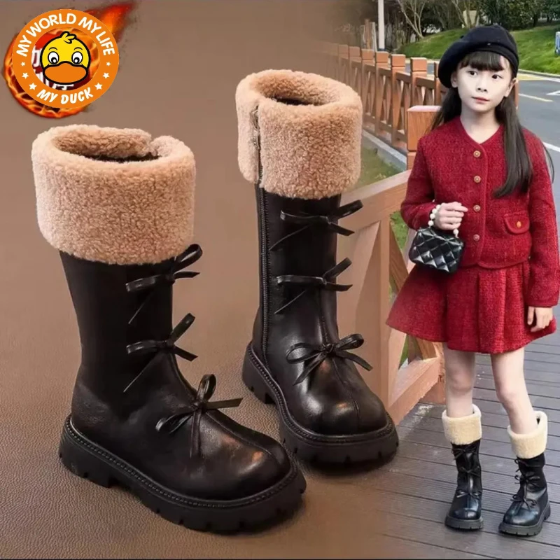 女童美拉德靴子2025冬季儿童长筒靴女孩高筒靴演出