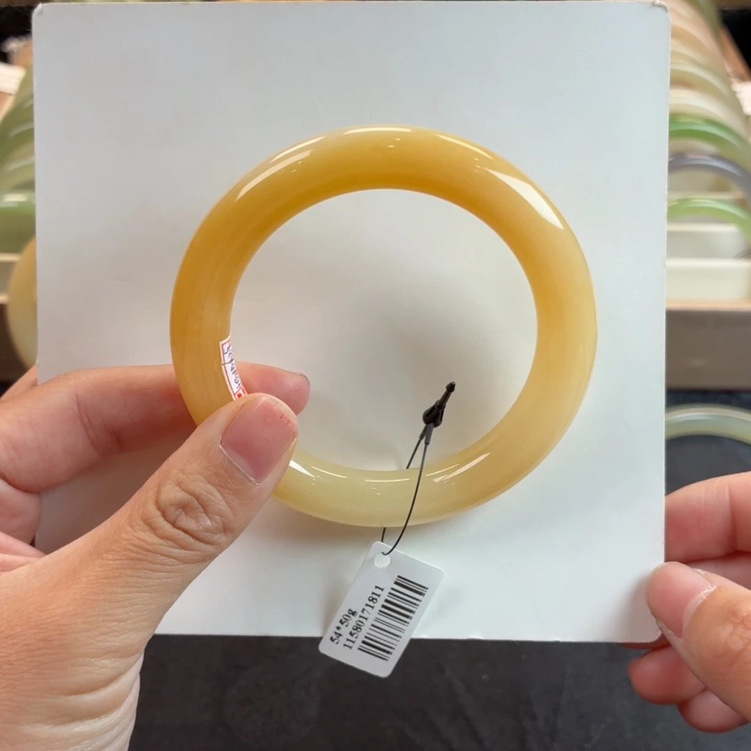 和田玉未镶嵌手镯-渐变黄金蜜糖4