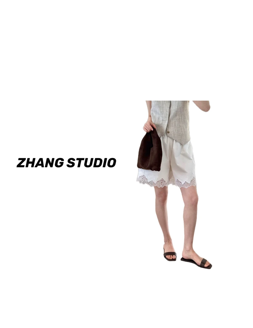 ZHANG STUDIO 时髦精定制重工刺绣气质短裤