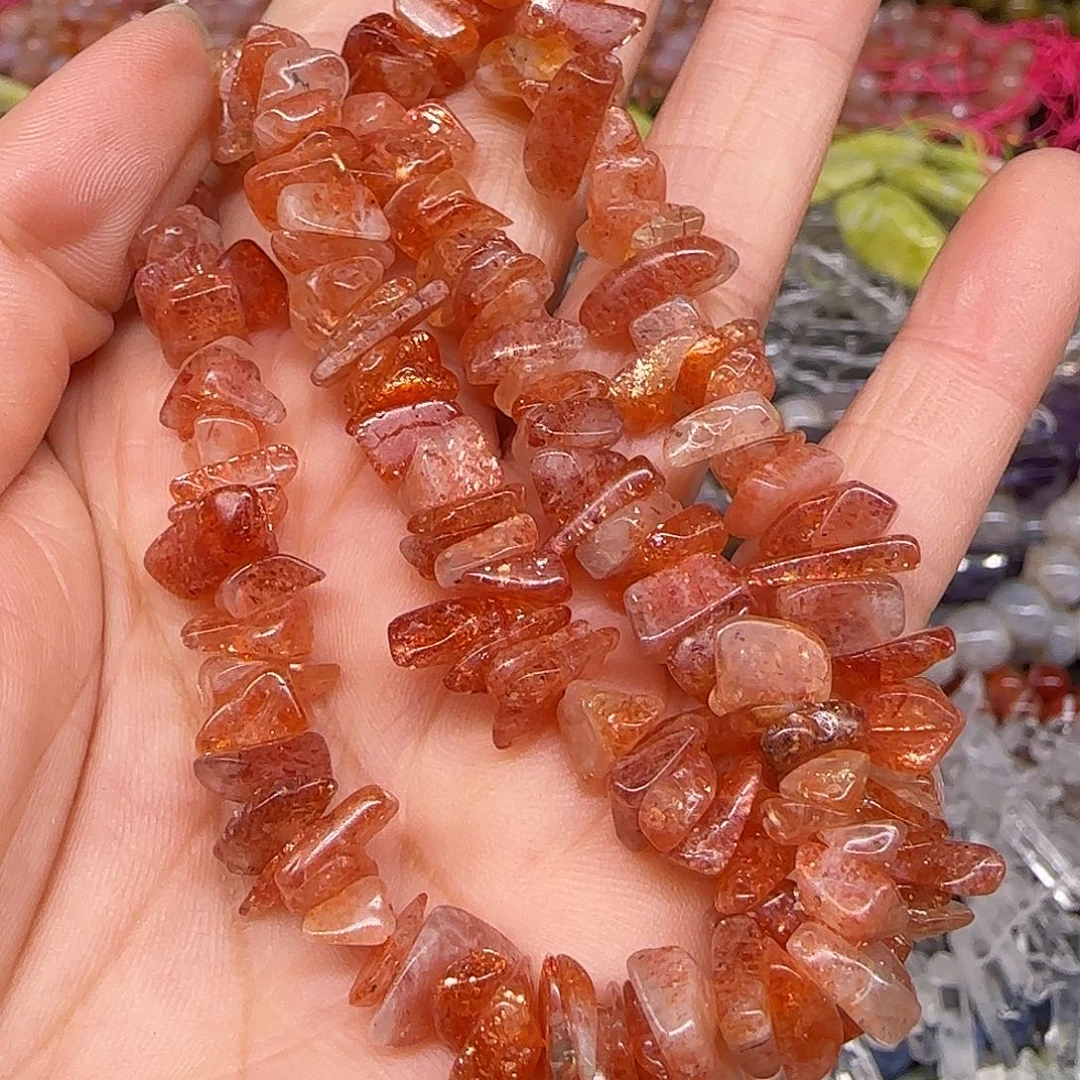 玛瑙/玉髓合金珠宝半成品金太阳6-8mm一条
