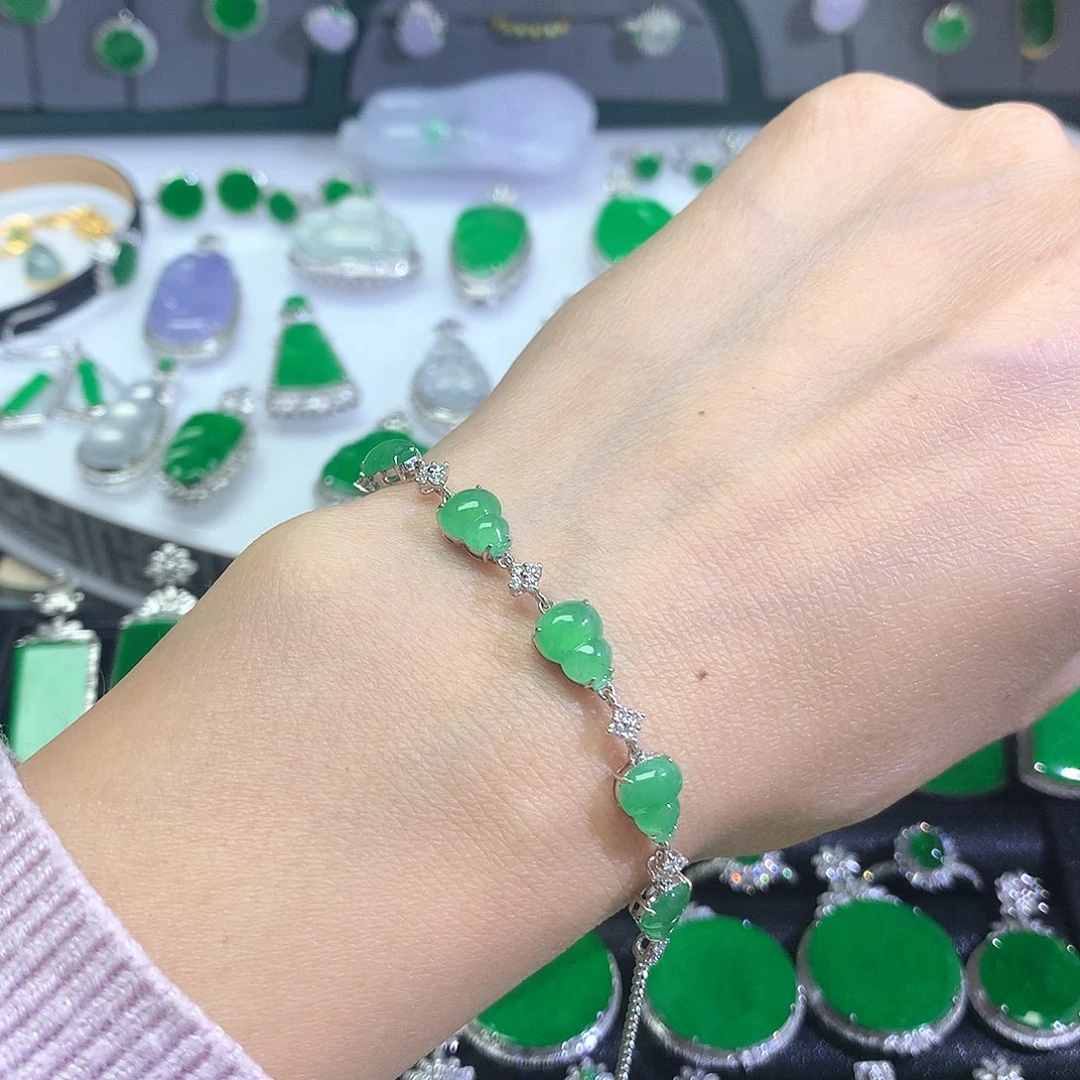 18K金镶嵌手链翡翠手链