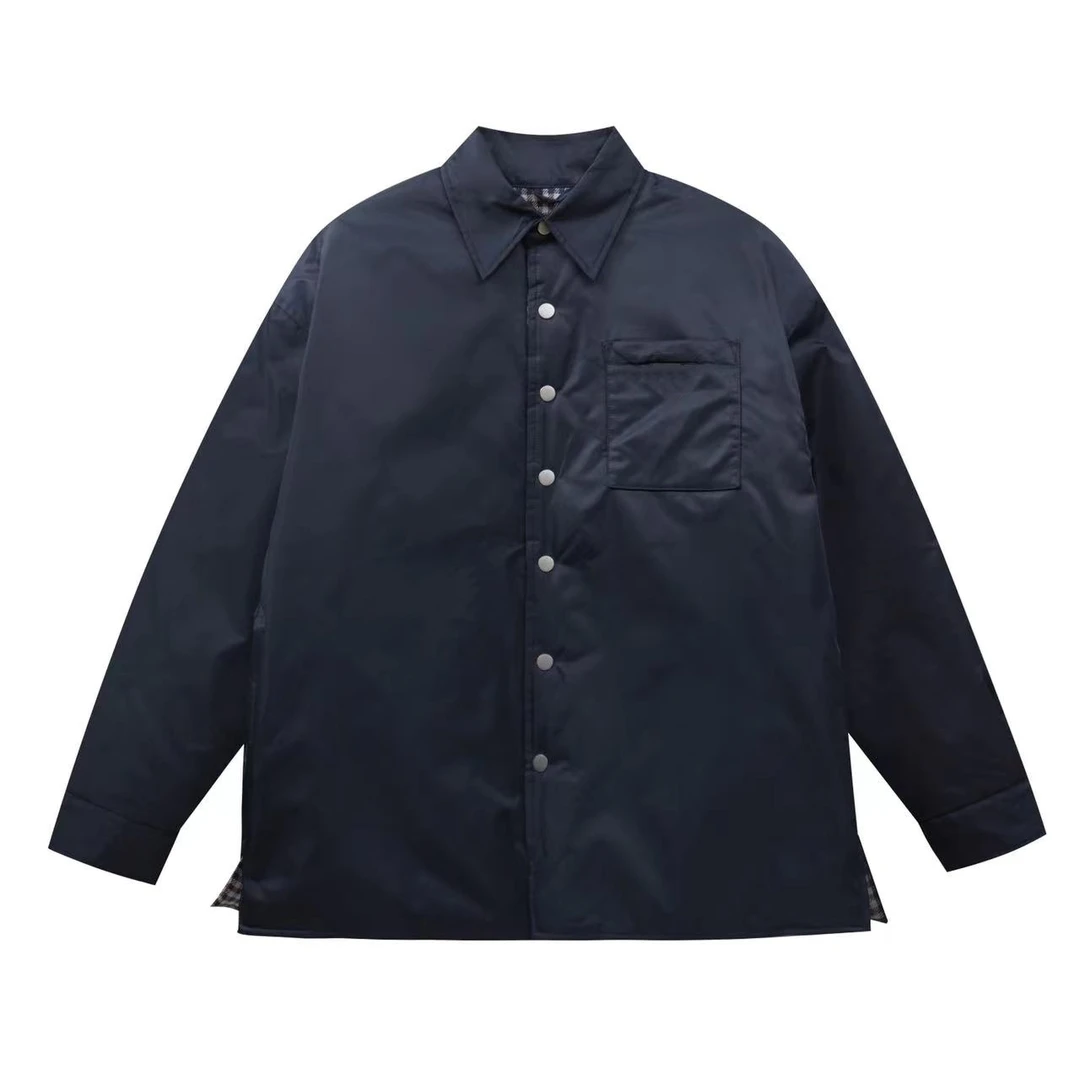 秋冬纯蓝单口袋夹克外套-【平衡规则】5822