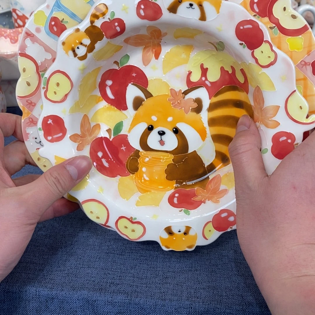 沉***潆瓷片熊猫盘子福利价格