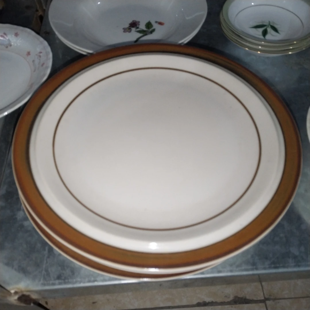 日本回流印象派平底大盘尺寸如图老货默认微瑕不退换介意勿拍