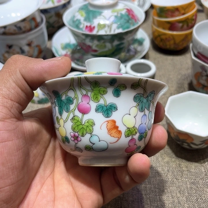 纯手绘精品盖碗杯