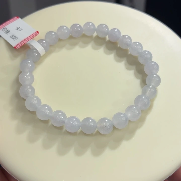 ¥***¥翡翠未镶嵌手链冰胶浅紫卡7