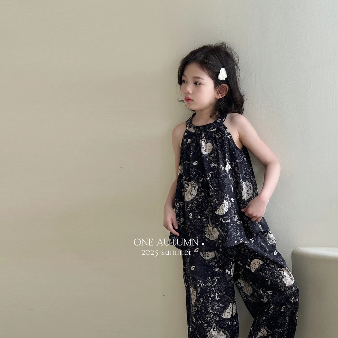 现货「麦麦秋.MAIMAIQIU」【江南美人】挂脖小衫套装女童夏【GX6