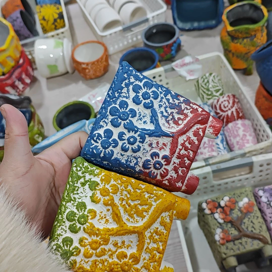 红陶吸水透气的白陶花盆凑满12发货