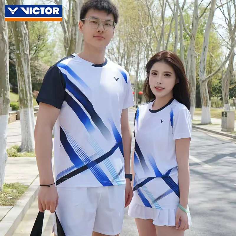 VICTOR胜利羽毛球服威克多正品易干男女比赛训练服短袖59110