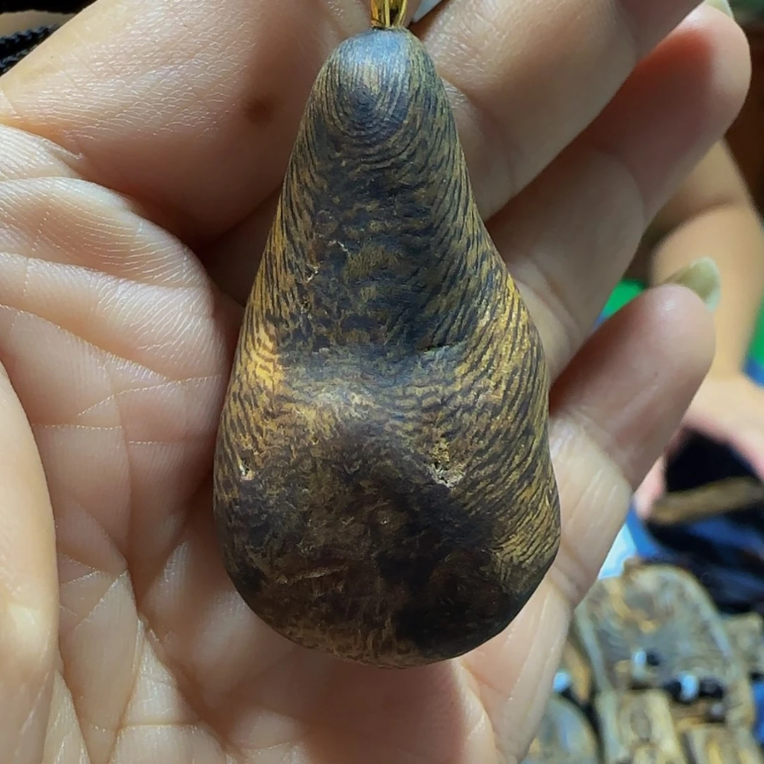 沉香沉香碎屑海南白奇乌身天然瘤疤带绳9克