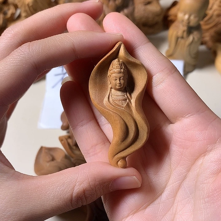 把件檀香木檀香一叶观姐姐