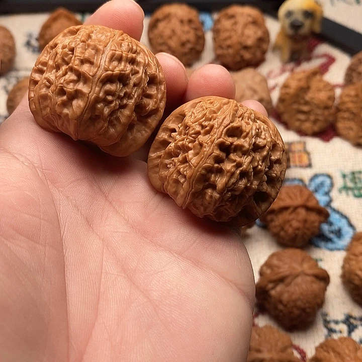 把件文玩核桃白狮子