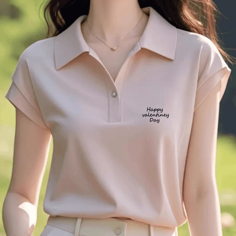 夏季大码外穿polo短袖t恤女显瘦2025新款纯色正肩宽松打底衫洋气