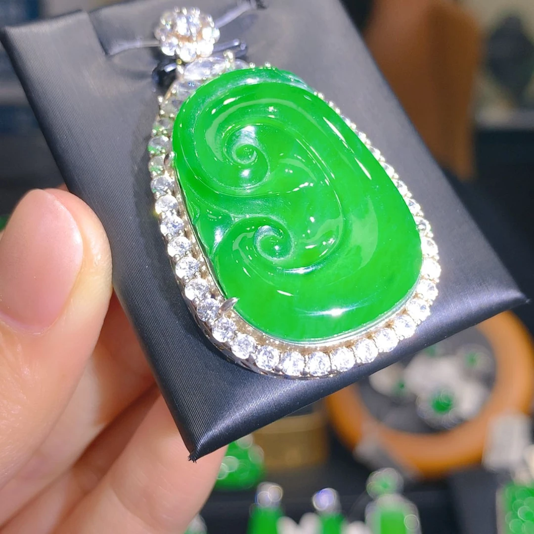 【闪购商品】颈饰银S925镶嵌翡翠4柒姐