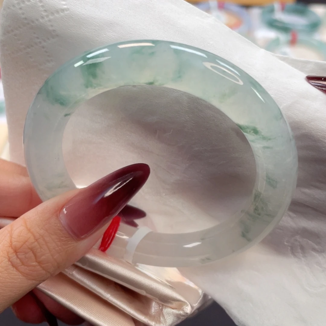 未镶嵌手镯翡翠39号54.7莫西沙冰飘花