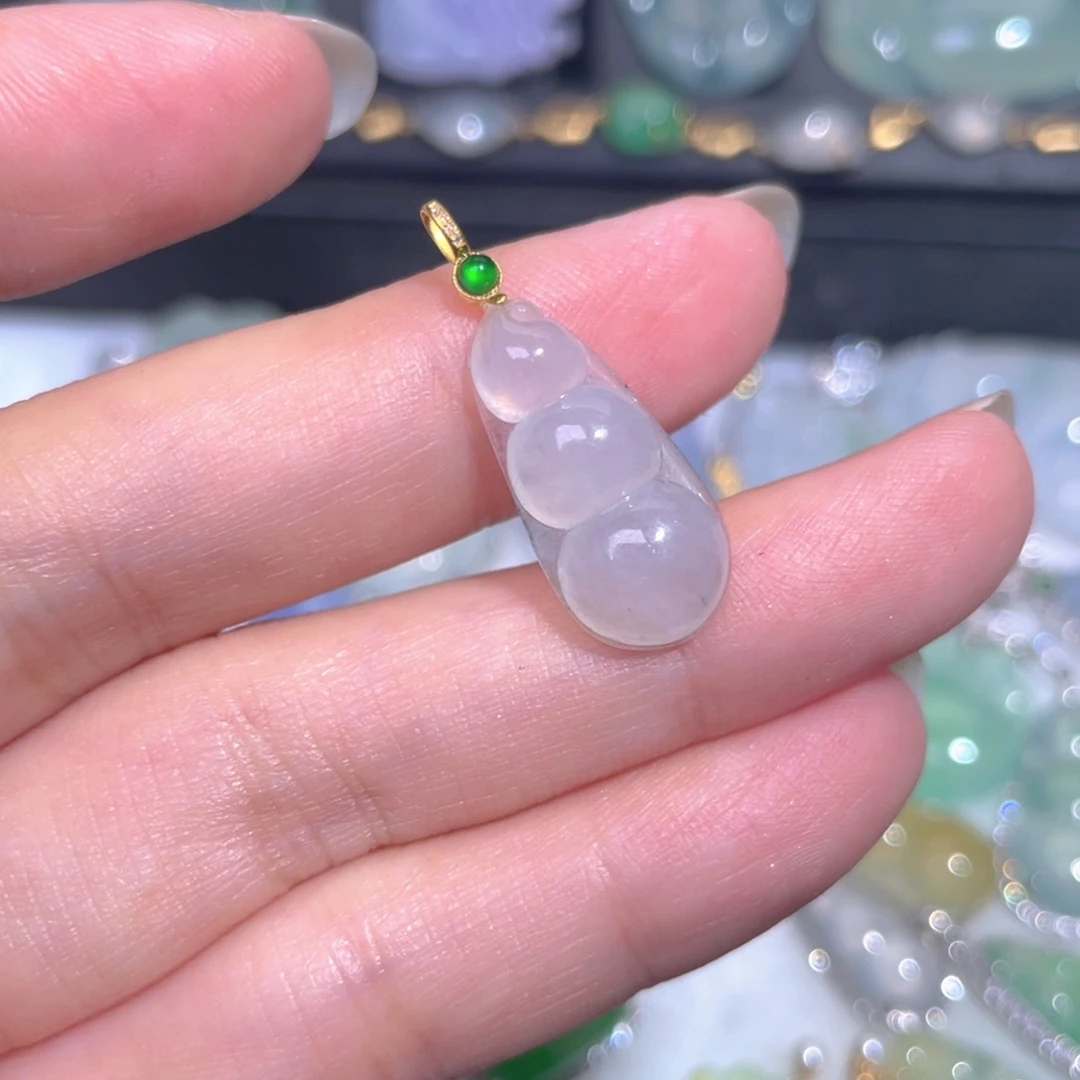颈饰18K金镶嵌翡翠翡翠