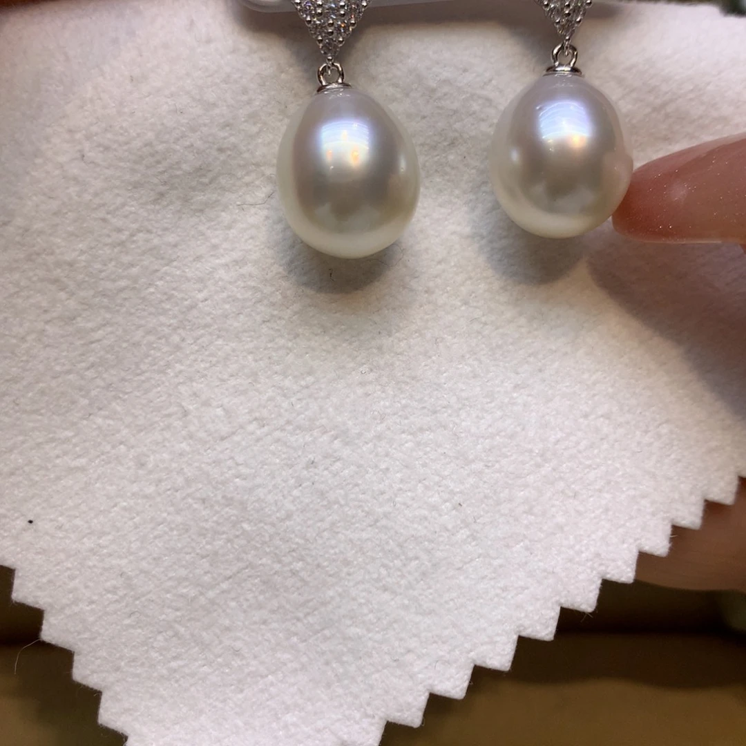 银S925镶嵌耳饰海水珍珠