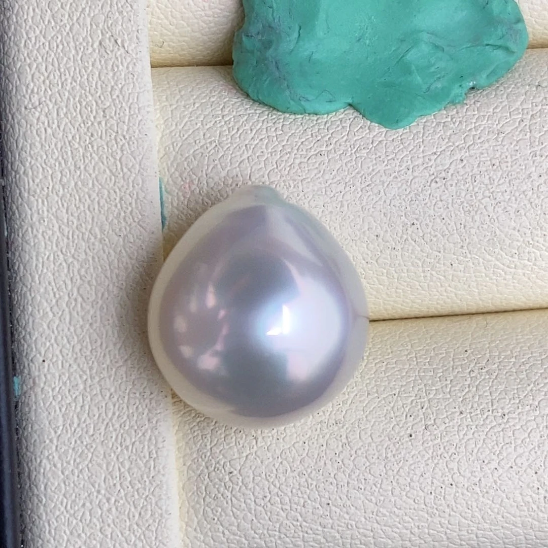 未镶嵌澳白裸珠海水珍珠婴儿肌大水滴14.8mm