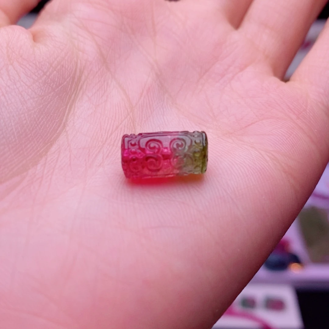 颈饰未镶嵌碧玺回纹桶珠单颗yy