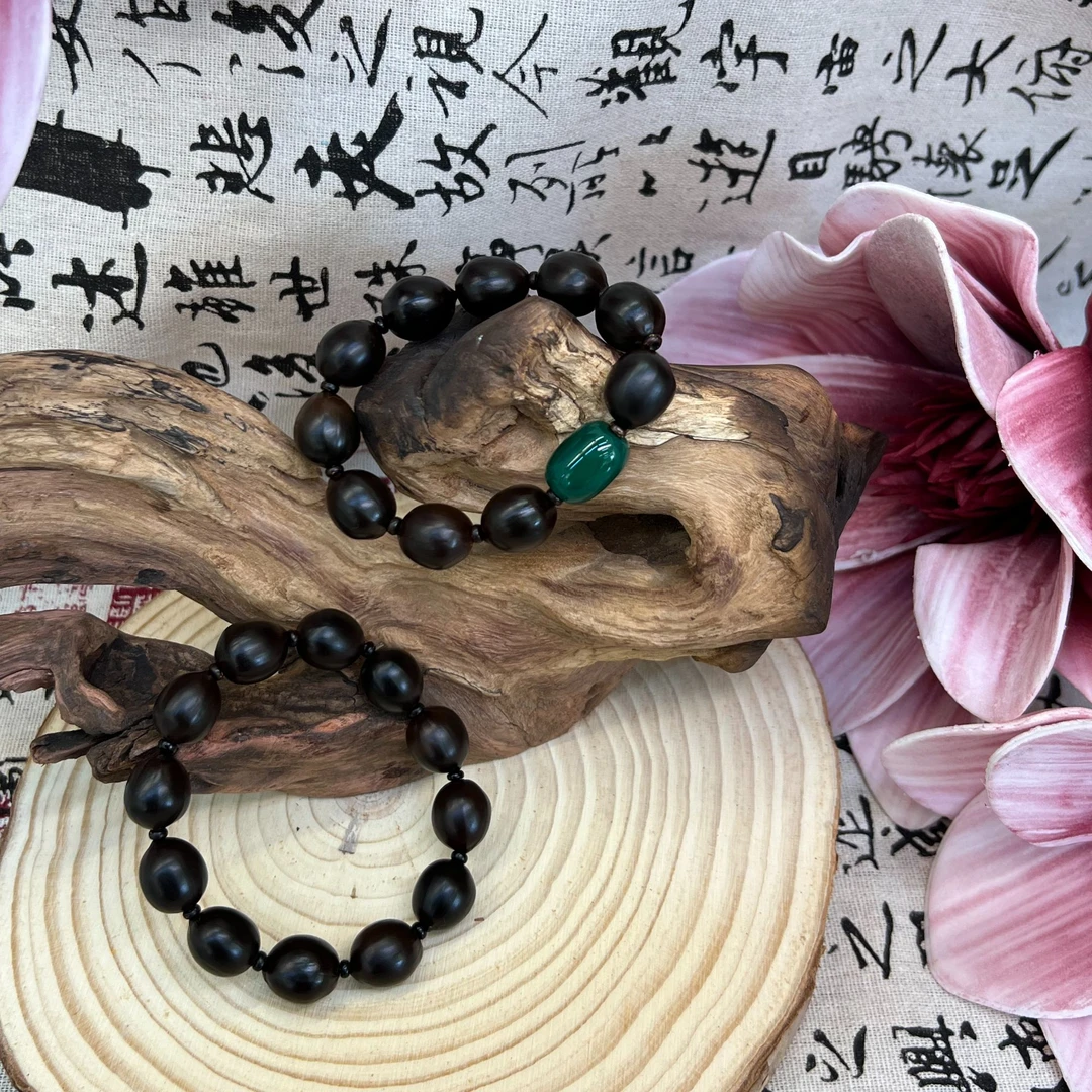 非金属树脂手链 生态六埠 星辰系列 手工制作莲子文玩手串 绿色