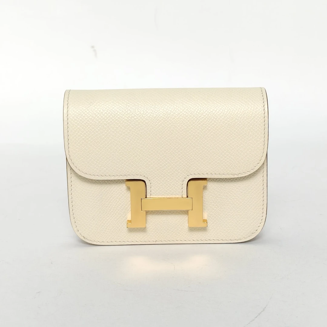 99新 Hermes/爱马仕 【念念】康康 Slim I2奶油白 Epsom皮 B刻 包