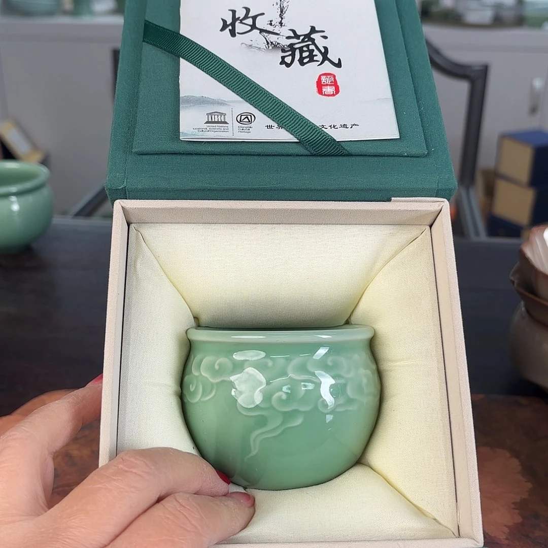 龙泉云间青瓷小米茶器