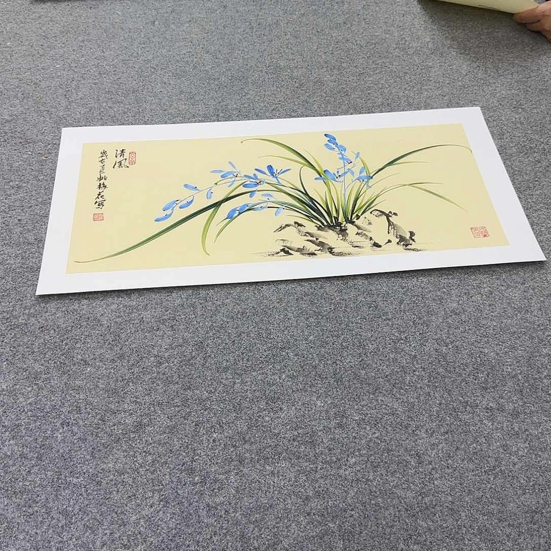 国画国画立体兰花作品
