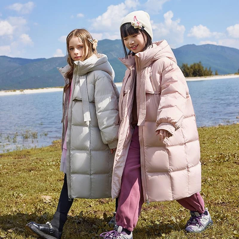 巴拉巴拉童装适用儿童羽绒衣女童中长版2025新款中大童女孩童装反