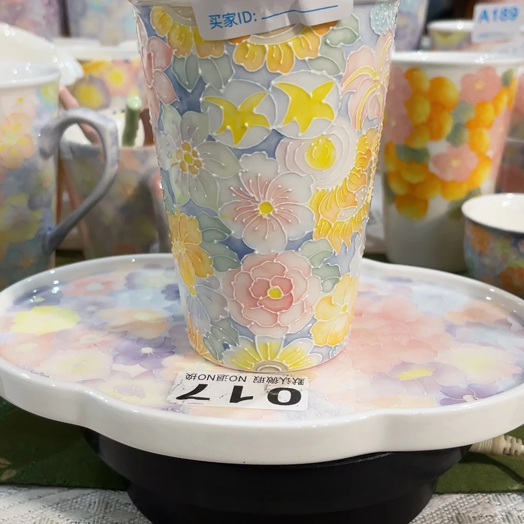 陶瓷双饮款万花可乐杯特价福利