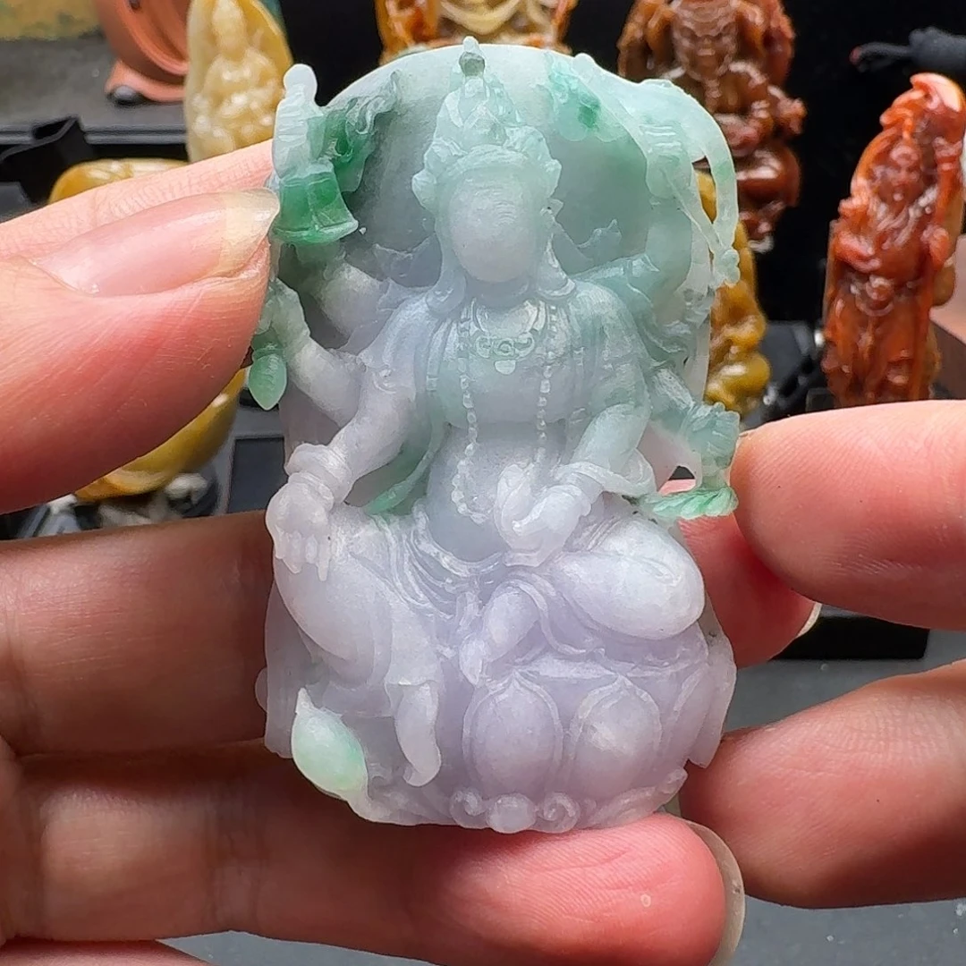 鲁***肉定制翡翠未镶嵌翡翠财缘佛母