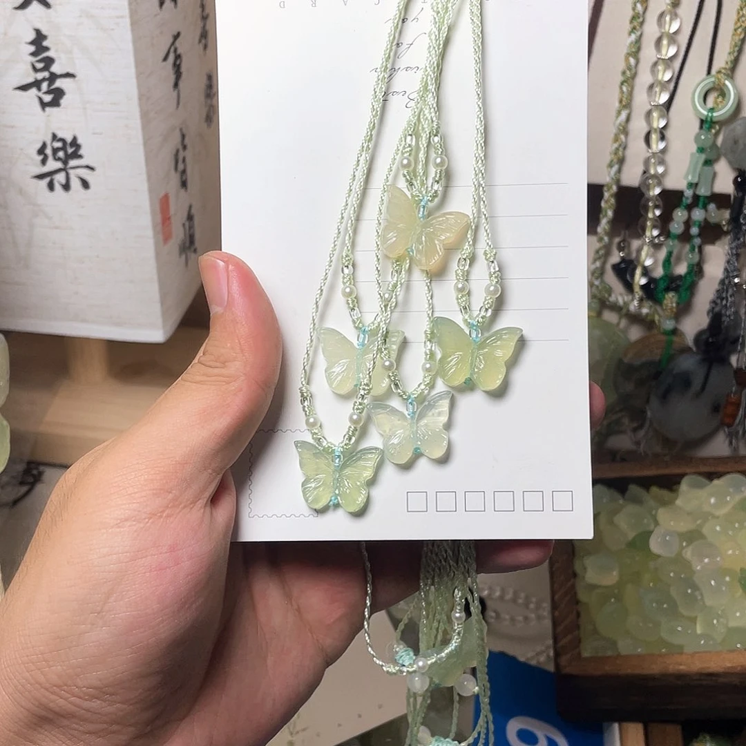 蛇纹石玉合金颈饰