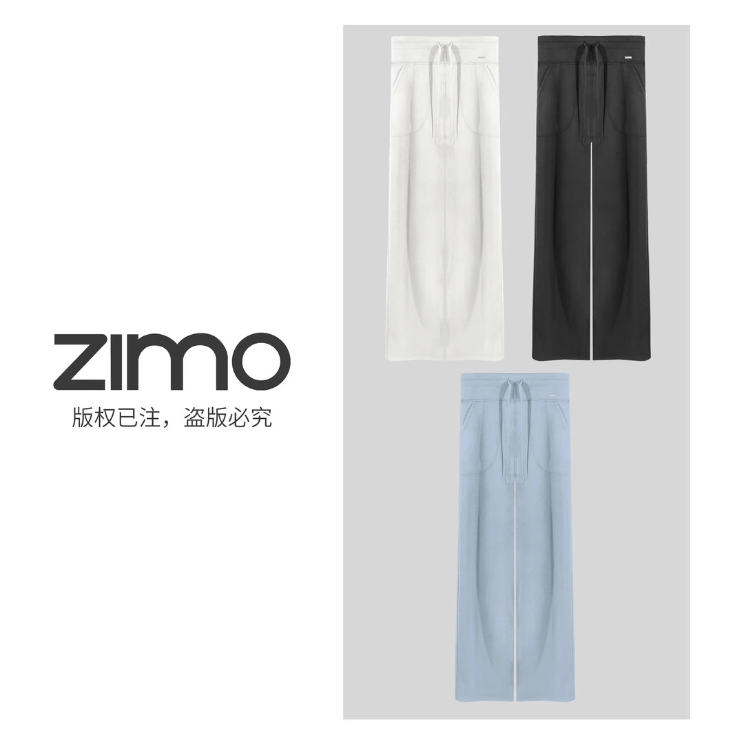 空气层口袋抽绳阔腿裤230-zimo-健身服瑜伽裤外穿YFKZ230