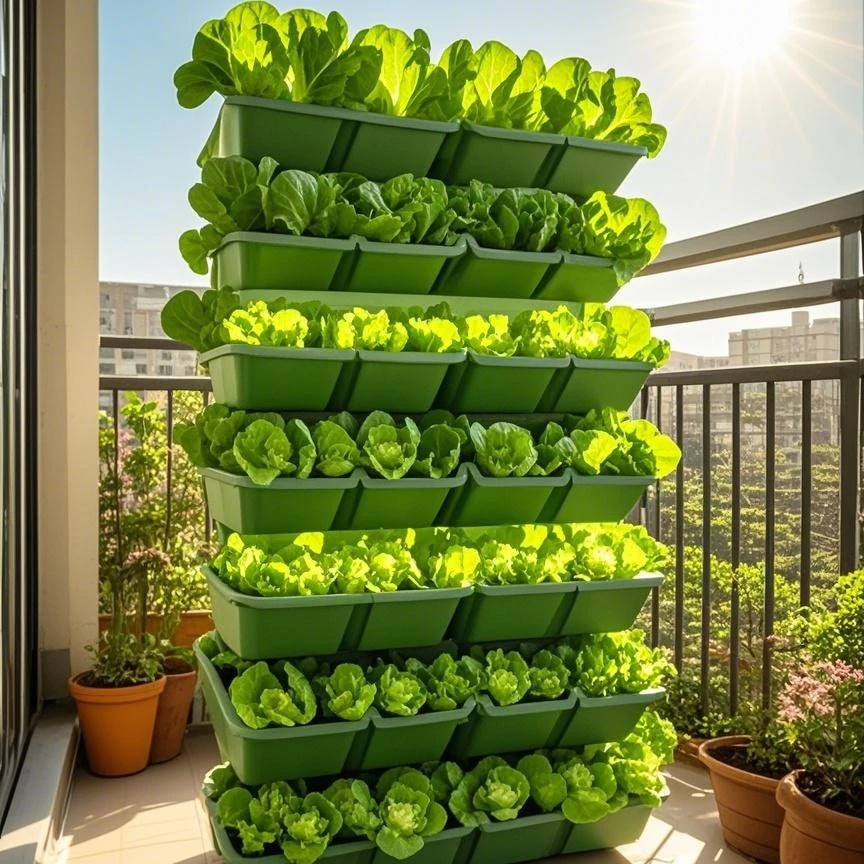 百润花开特厚种菜盆阳台长方形塑料家庭蔬菜立体可组合花盆大号
